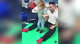 Adorable moment 5-year-old boy with cerebral palsy walks for the FIRST TIME