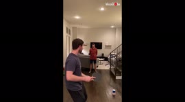 'The ending of this funny 'ping pong ball into cup' trick shot is a MUST-SEE!  
'