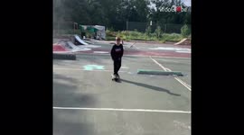 'Young skateboarder's BLUNT STALL attempt ends in a PAINFUL BUTT FLOP *Epic Ramp Fail* '