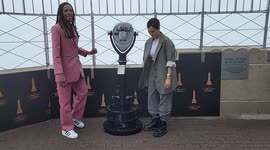Andy Allo and Zainab Johnson Visit Empire State Building in New York, US