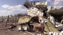 Ukrainian food storage facilities decimated by Russian shelling in Kyiv neighborhood