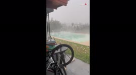 Iowa resident films as powerful hailstorm pummels garden and pool