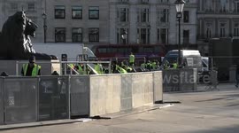 Stage being built on Trafalgar Square under order of Sadiq Khan for upcoming Ukraine protest tomorrow