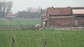 crash BMW Rally car goes off the track and rams into a wall of straw. With shutdown as a result