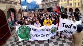 Fridays for Future climate strike in Prague, Czech Republic