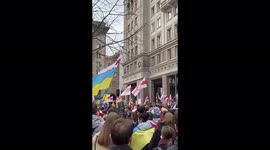 Rally in support of Belarus and Ukraine in Warsaw, Poland