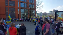 Pro Ukraine Protest In Manchester England