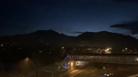 Flames Seen in the Distance and Smoke Fills the City of Boulder as the NCAR Fire Continues to Burn Into Saturday Night