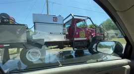 Old Fire truck assists a New Fire Truck for a Florida emergency!!