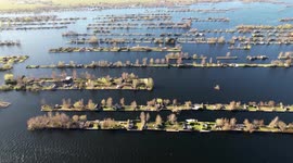 Artificial islands on Vinkeveense Plassen in the Netherlands. Shot with DJI Air 2S on 27/03/2022.