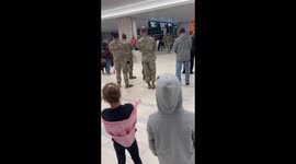 'Kids are 'so surprised' following unexpected reunion with dad returning from a 7-month deployment 
'