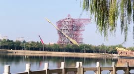 The Largest Bronze Guan Gong Statue Remove In Yichang, Hubei, China