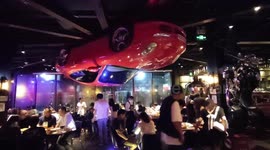 Amazing Footage Of A Car Spinning On A Restaurant Ceiling in Shanghai, China