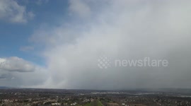 Drone footage shows intense snow squall sweeping through Pennsylvania