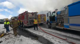 Fiery 80 Vehicle pileup with fire on Pennsylvania Interstate highway