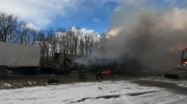 Fiery 80 Vehicle pileup with fire on Pennsylvania Interstate highway
