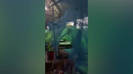 Wind rips through hospital beds during storm in northeast Thailand