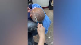 Balding man, 60, visits barbers to get a perm in Taiwan