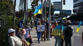 Oscars Day Pro Ukraine Protest against Russia In Los Angeles