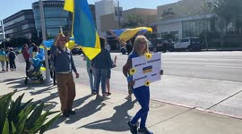 Oscars Day Pro Ukraine Protest against Russia In Los Angeles
