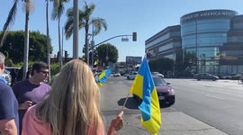 Oscars Day Pro Ukraine Protest against Russia In Los Angeles