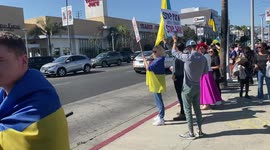 Oscars Day Pro Ukraine Protest against Russia In Los Angeles