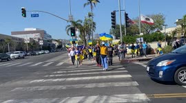 Oscars Day Pro Ukraine Protest against Russia In Los Angeles