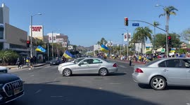 Oscars Day Pro Ukraine Protest against Russia In Los Angeles