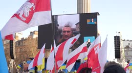 Wladimir Klitchko on screen at the London Stands with Ukraine: March and Vigil