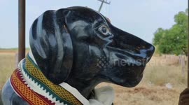 Old man in South India builds statue for beloved dog and worships it daily