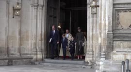 Royals including Duke and Duchess of Cambridge enter and exit Westminster Abbey for Prince Philip memorial