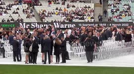 Family, friends and celebrities start to arrive at Shane Warne State Memorial