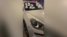 Woman sticks sanitary pads on illegally parked car that blocked her way in China