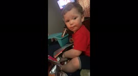 he may have enjoyed the music, but he did not enjoy the hot Cheeto !!