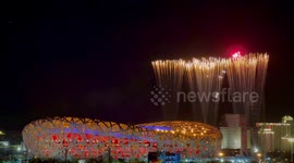 Footage Of The Closing Ceremony Firework of the 2022 Beijing Winter Olympic Games