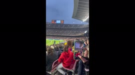 Sellout Barca crowd perform Mexican wave at Camp Nou for Women’s Champions League El Clasico against Real Madrid