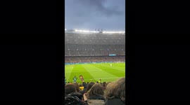 FC Barcelona & Real Madrid breaking the world record attendance at Camp Nou in Barcelona for a Champions League game. 91.553