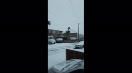 Residents of Grantham in Lincolnshire wake up to SNOW