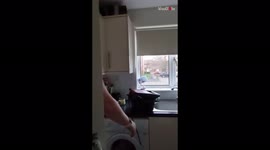 'Wife scares jittery husband and catches him on the 'Swear Cam' '