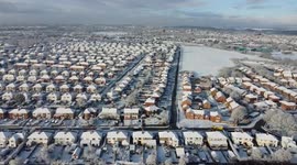 Drone footage reveals North Yorkshire town blanketed in snow