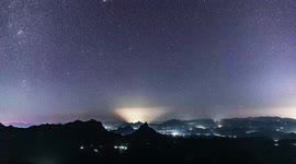 Stunning Night Sky At Jinfo Mountain Karst Zhimu Peak In Chongqing, China