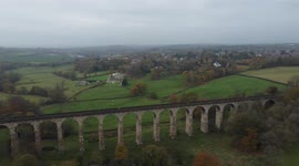Drone footage of Crimple Valley Viaduct in Harrogate North Yorkshire