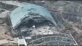 Drone footage reveals wreckage of An-225 Mriya amongst deserted ruins at Antonov airport