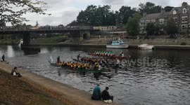 York Dragon Boat Race 2021 on the river Ouse North Yorkshire UK