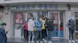 Pharmacy Packed With Delivery Drivers Before Shanghai Goes into Lockdown, China