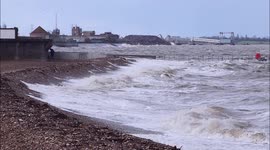 Surge tide and bitterly-cold strong north-easterly winds batter Kent, UK