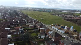 Drone footage showing A helicopter and Yorkshire air ambulance landed next to Kingsley Drive in Harrogate