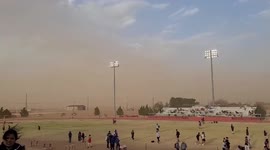 Dry weather brings dust storm to Brownfield, Texas