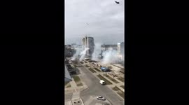 Heavy machine gunfire and explosions in Enerhodar, Ukraine
