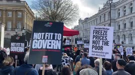 Cost of living crisis protest outside Downing Street